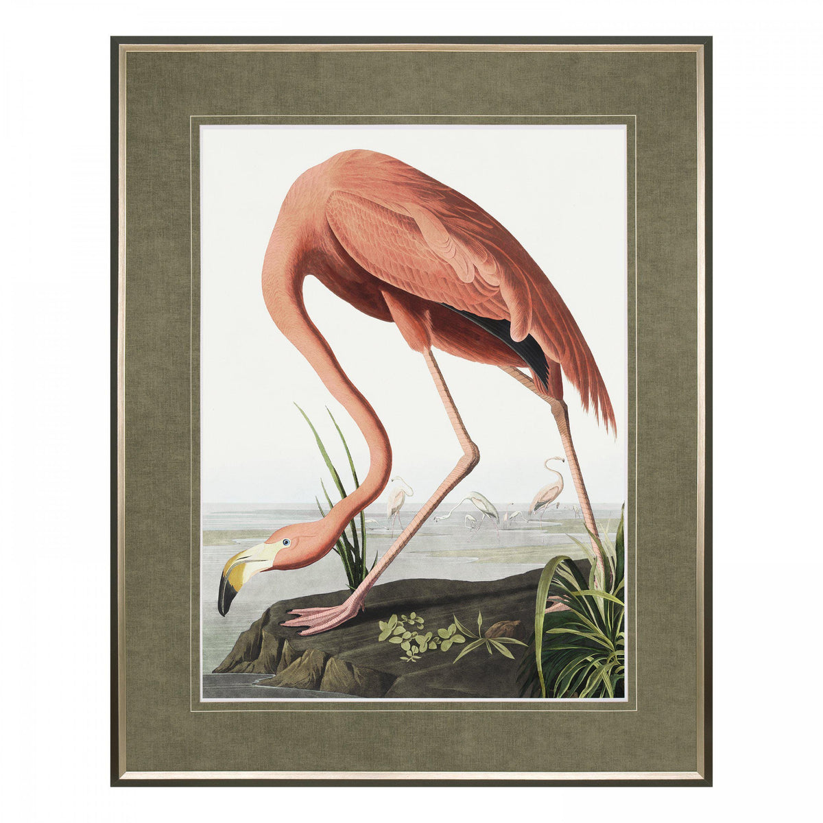 Bodhi Accessories Vintage Flamingo Framed Art Large House of Isabella UK