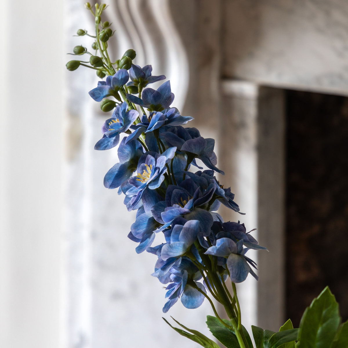 Bodhi Accessories Vintage Hollyhock Floral Stem Tall Blue 12pk House of Isabella UK