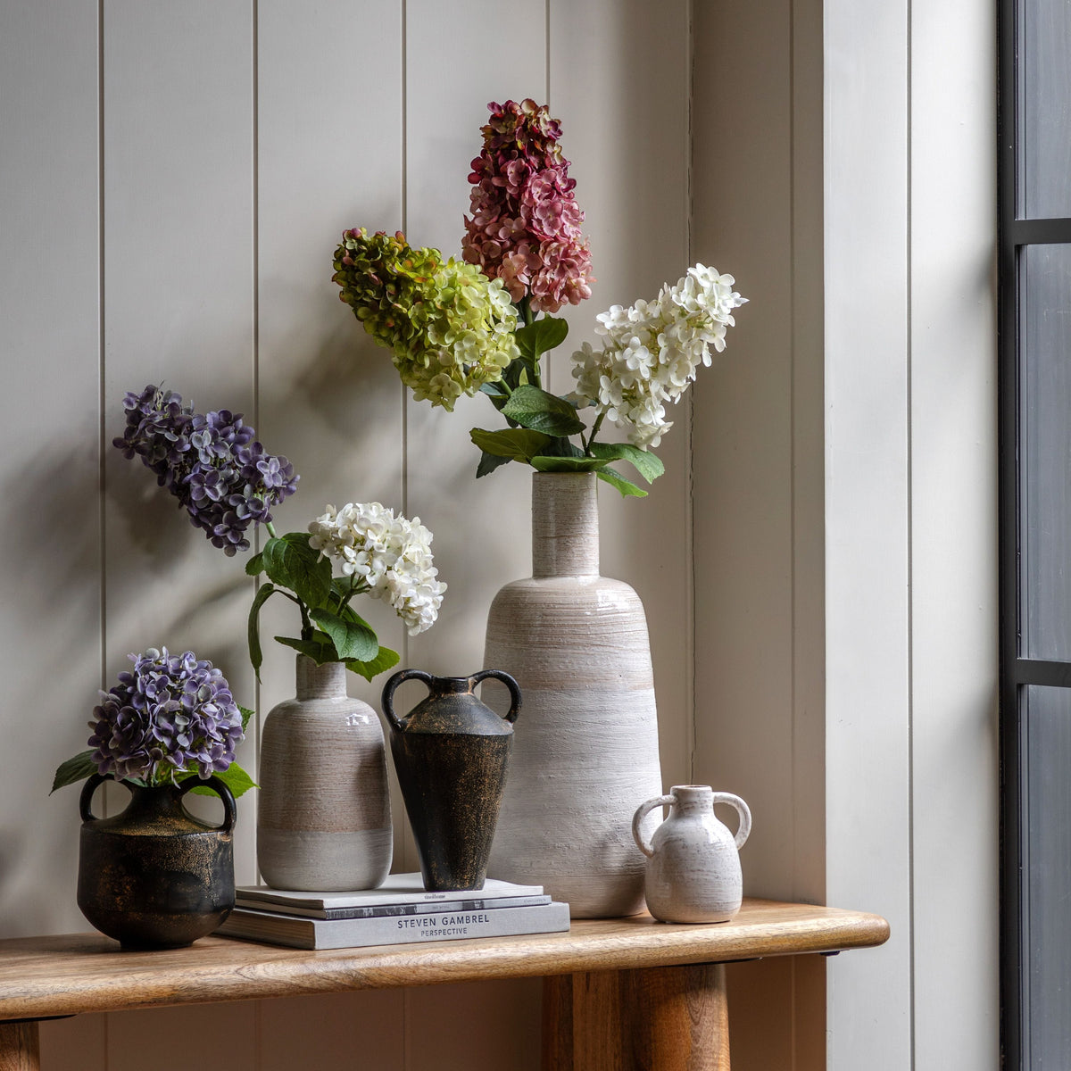 Bodhi Accessories Vintage Hydrangea Floral Stem Ivory 12pk House of Isabella UK