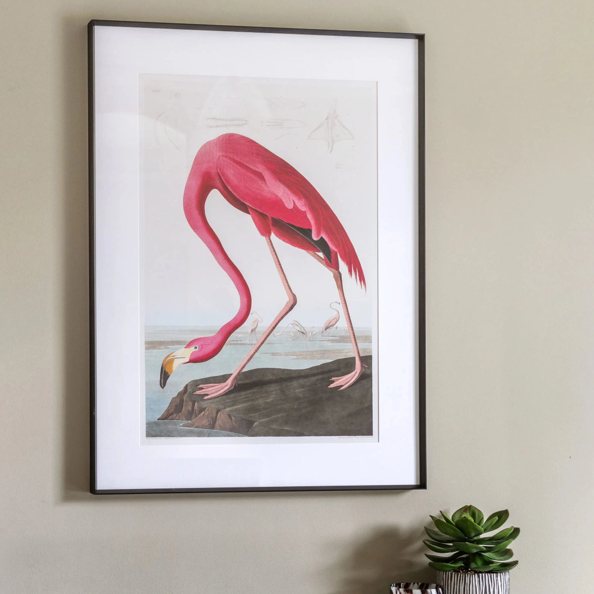 Bodhi Accessories Wading Flamingo Framed Art House of Isabella UK
