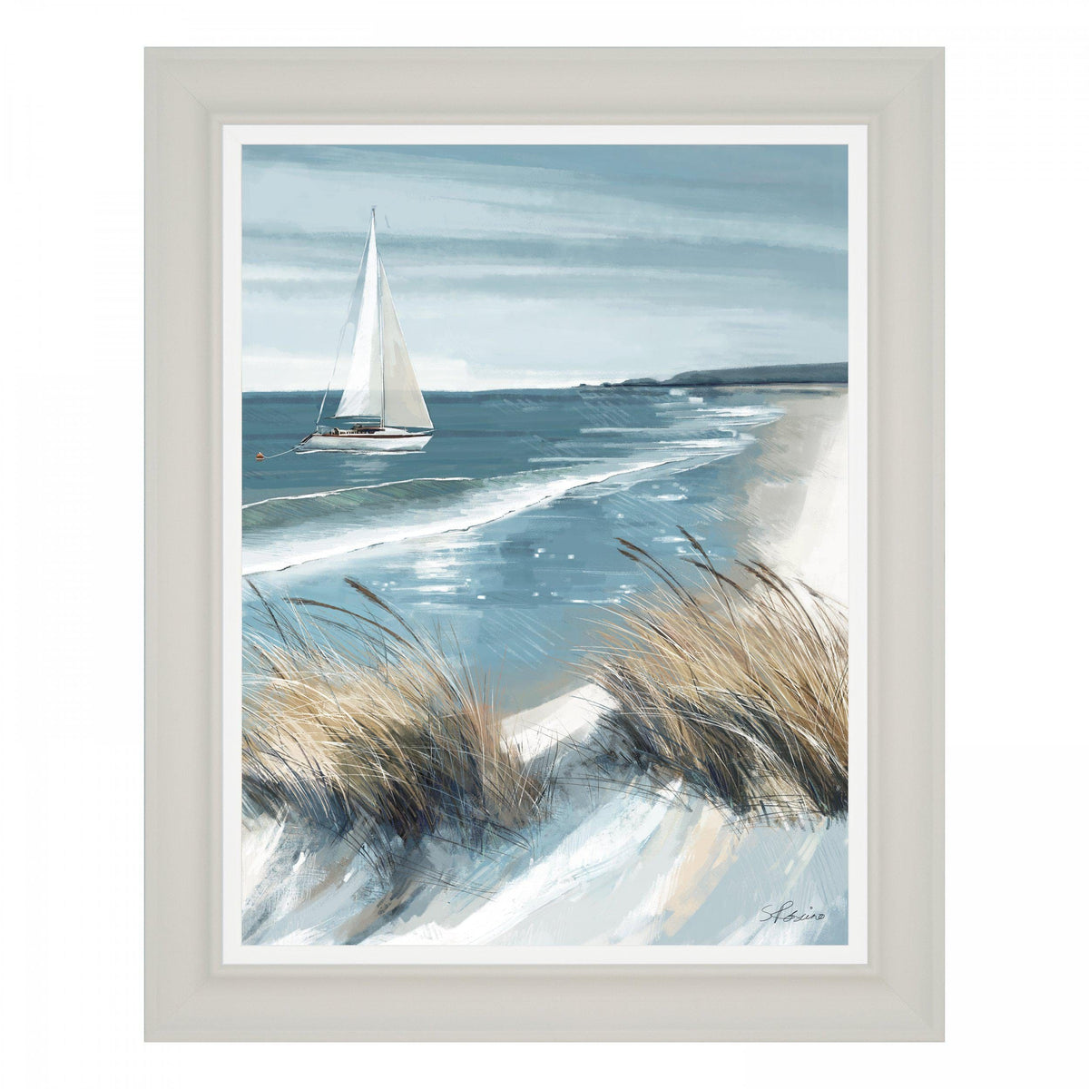 Bodhi Accessories White Sails Framed Canvas House of Isabella UK