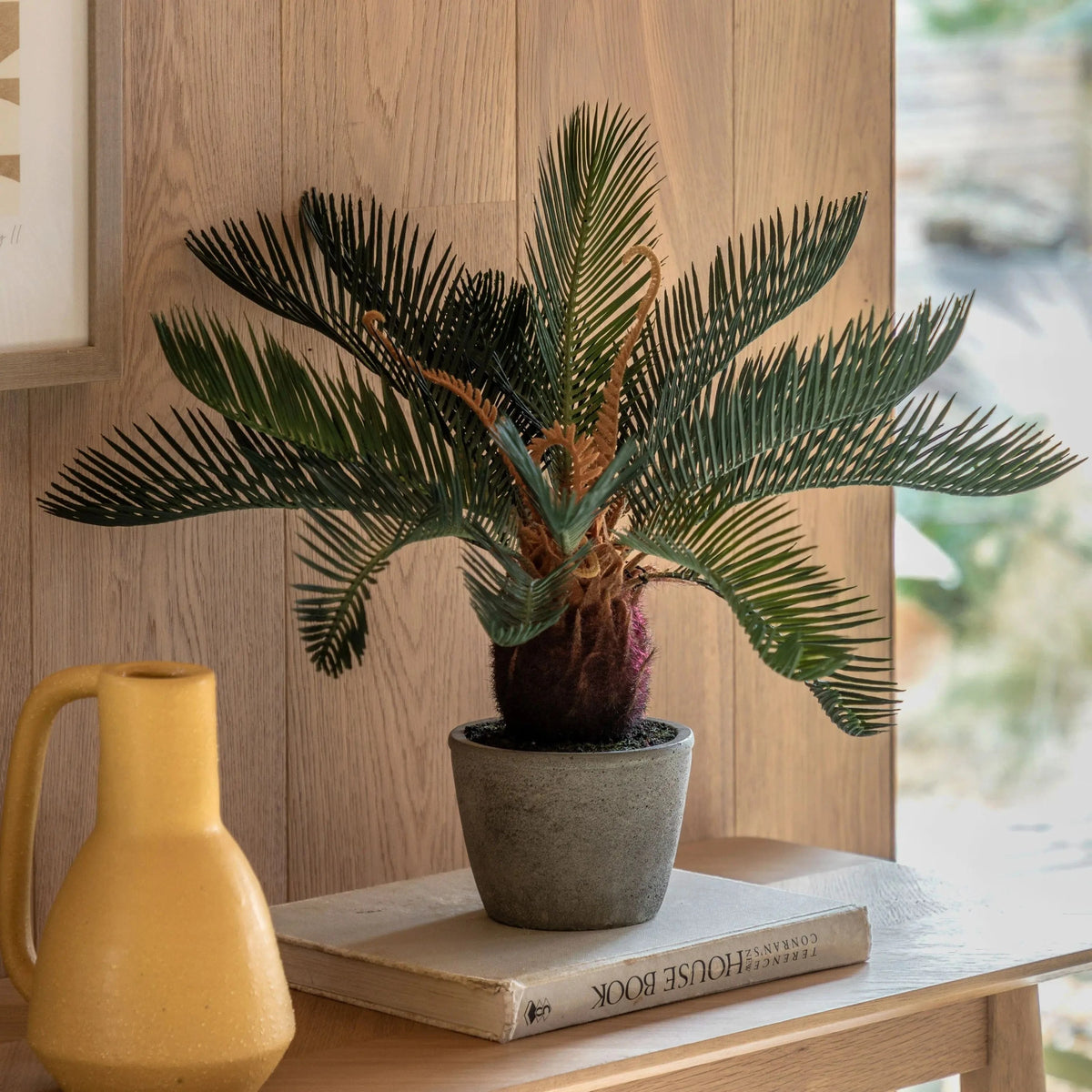 Bodhi Accessories Wide Palm in Concrete Pot House of Isabella UK