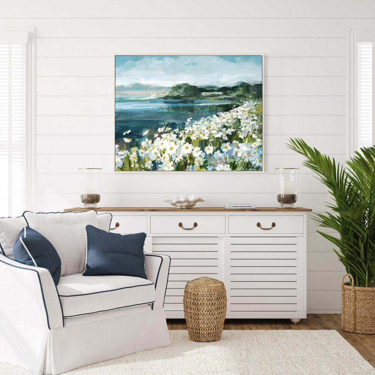 Bodhi Accessories Wild Daisy Bay Framed Canvas House of Isabella UK