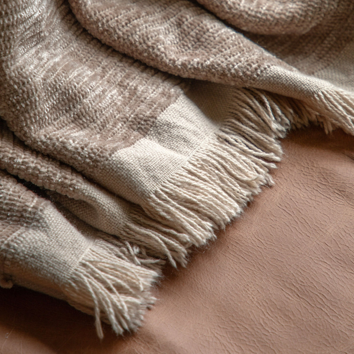 Bodhi Accessories Willow Chenille Throw Natural House of Isabella UK