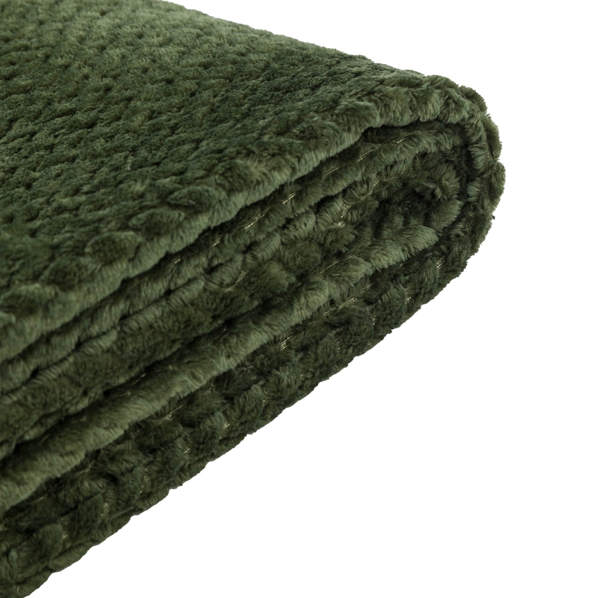 Bodhi Accessories Woodland Chevron Embossed Throw Green House of Isabella UK