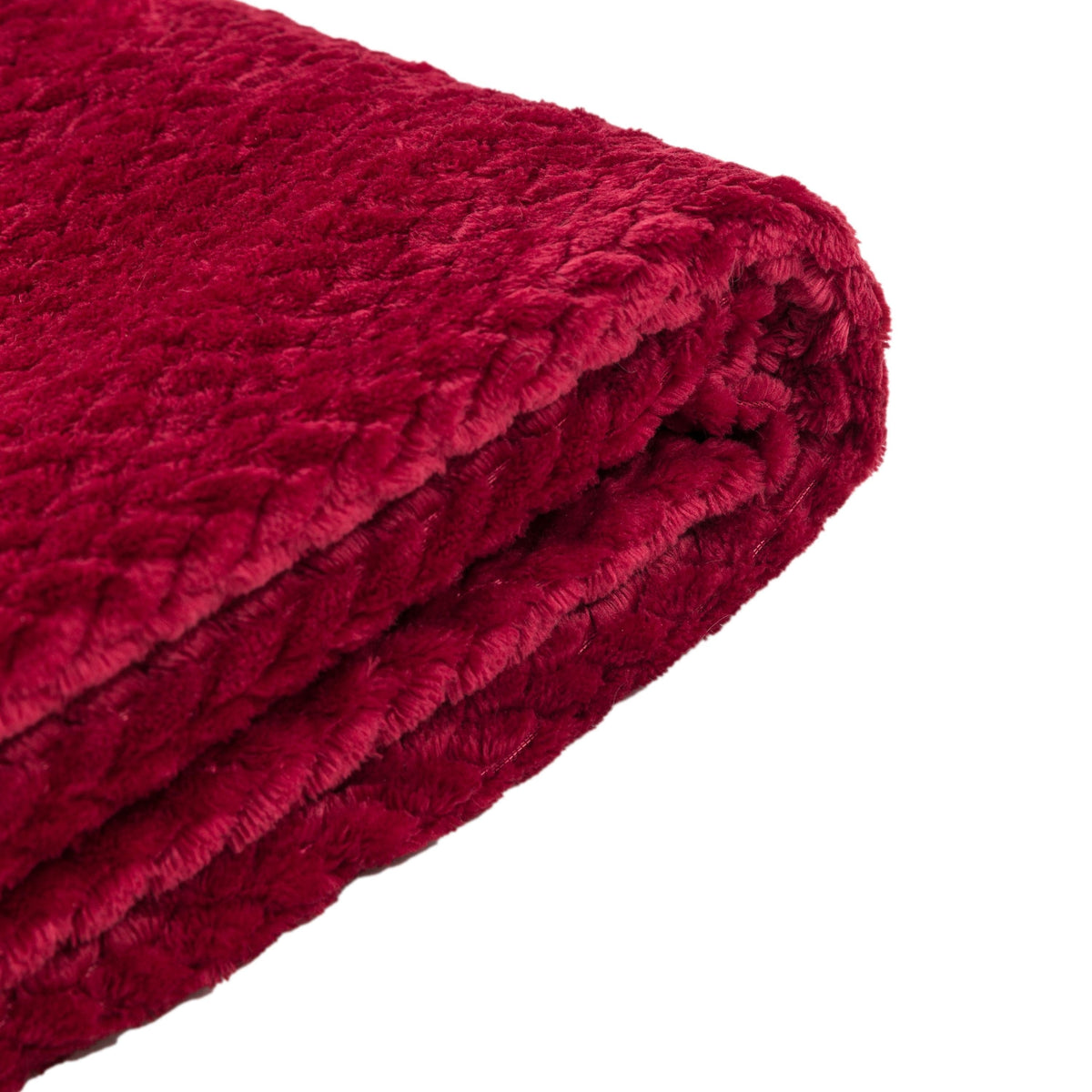 Bodhi Accessories Woodland Chevron Embossed Throw Red House of Isabella UK