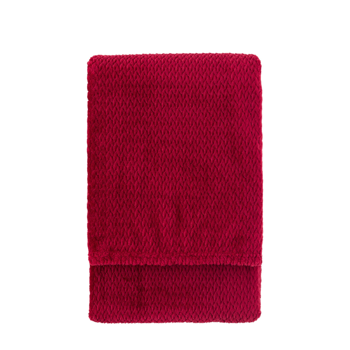 Bodhi Accessories Woodland Chevron Embossed Throw Red House of Isabella UK