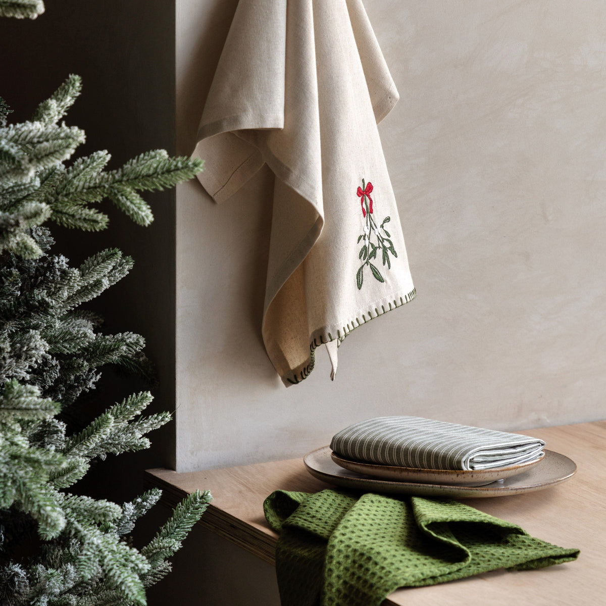 Bodhi Accessories Woodland Christmas Tea Towels 3pk House of Isabella UK