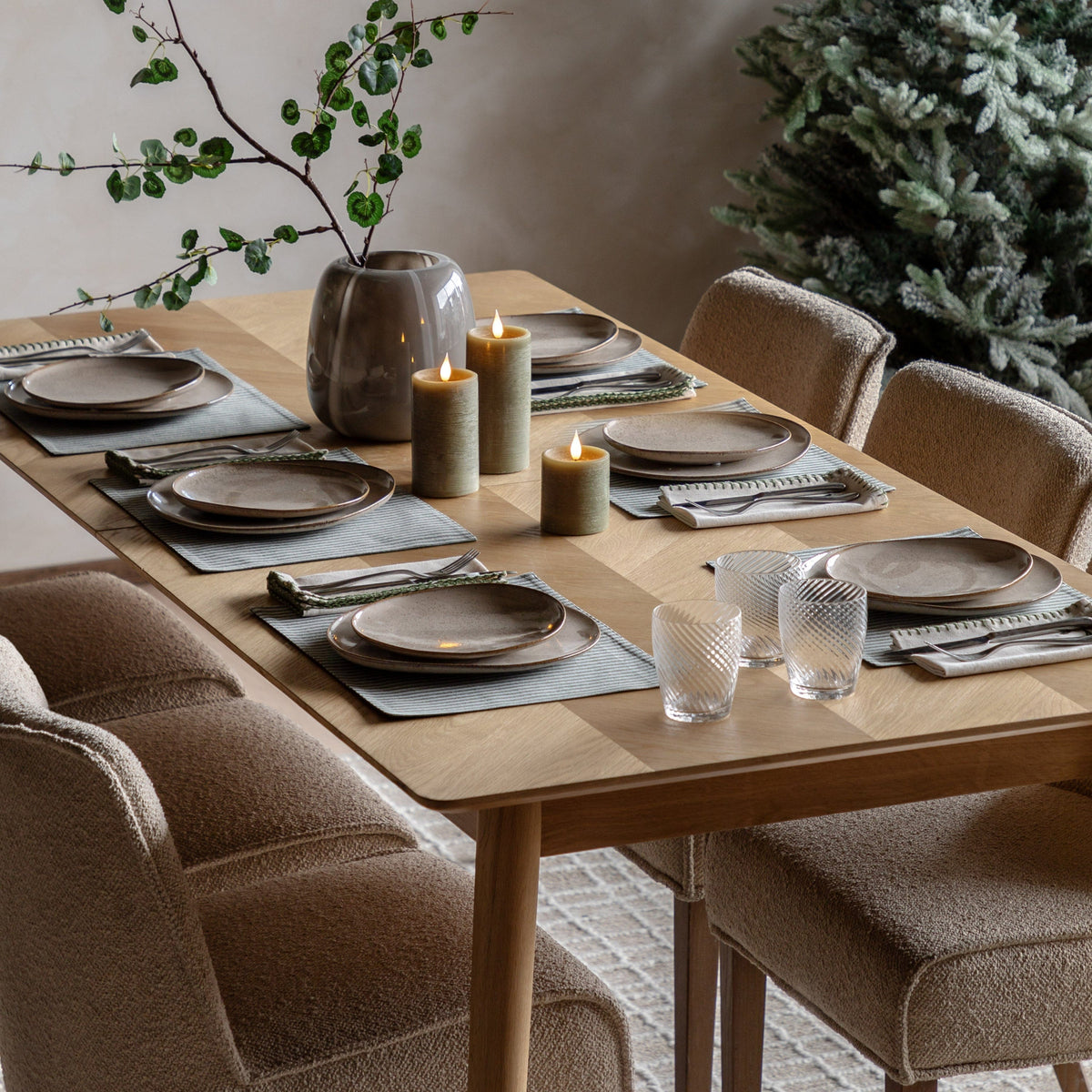 Bodhi Accessories Woodland Festive Stripe Placemats 4pk House of Isabella UK