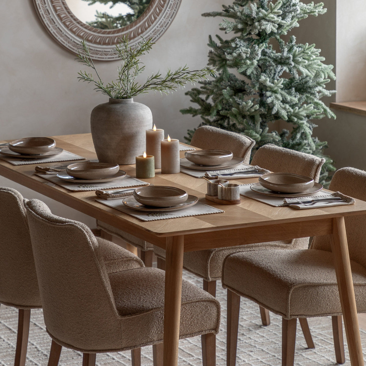 Bodhi Accessories Woodland Festive Stripe Placement 4pk House of Isabella UK