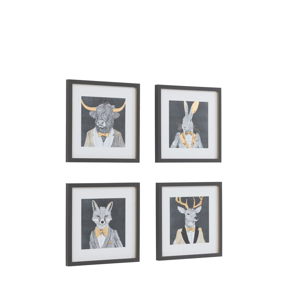 Bodhi Accessories Woodland Gentry Framed Art Set of 4 House of Isabella UK