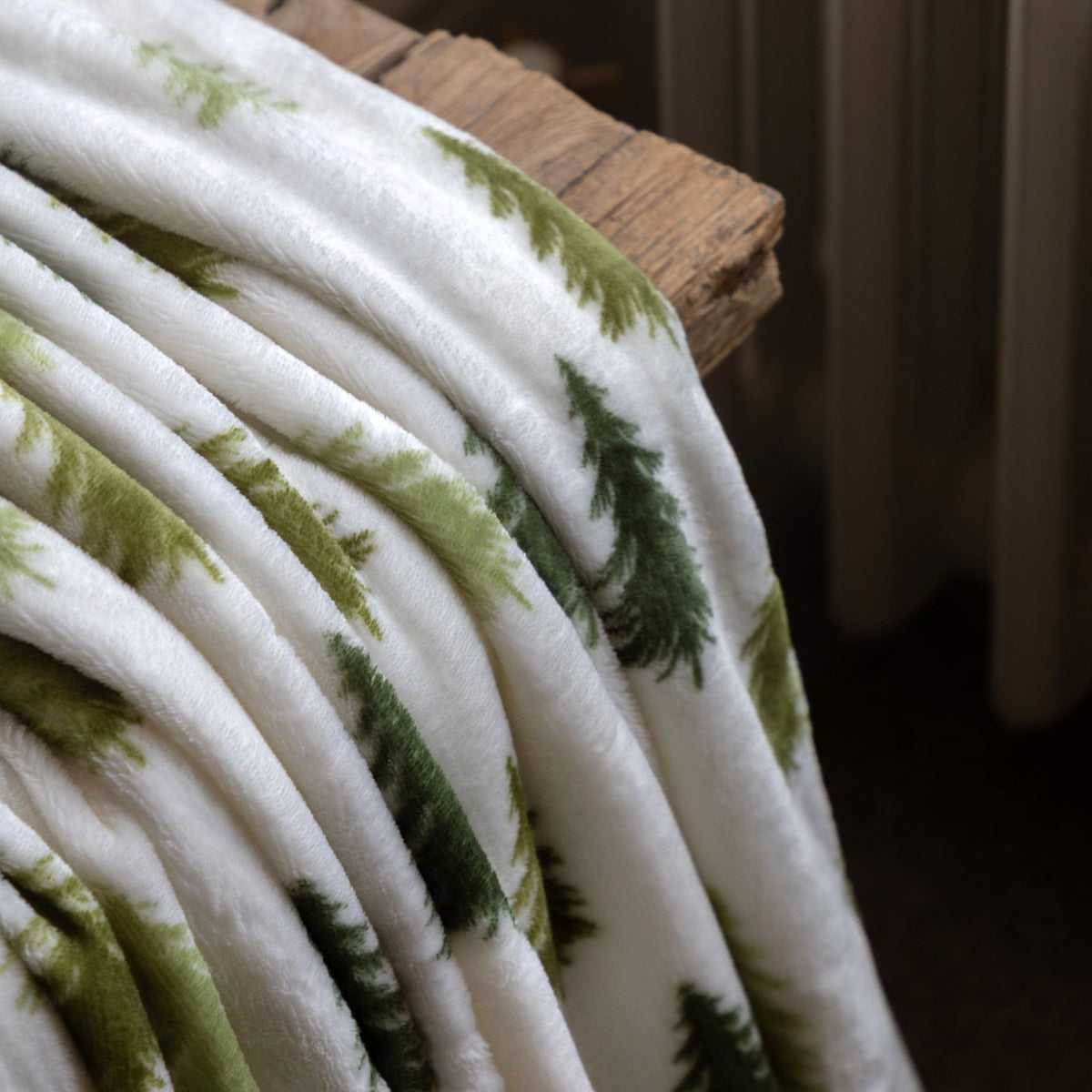 Bodhi Accessories Woodland Tree Printed Fleece Throw House of Isabella UK