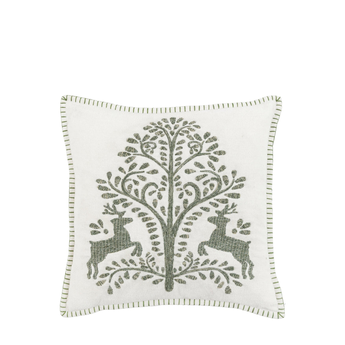 Bodhi Accessories Woodland Tree Scene Embroidered Cushion House of Isabella UK