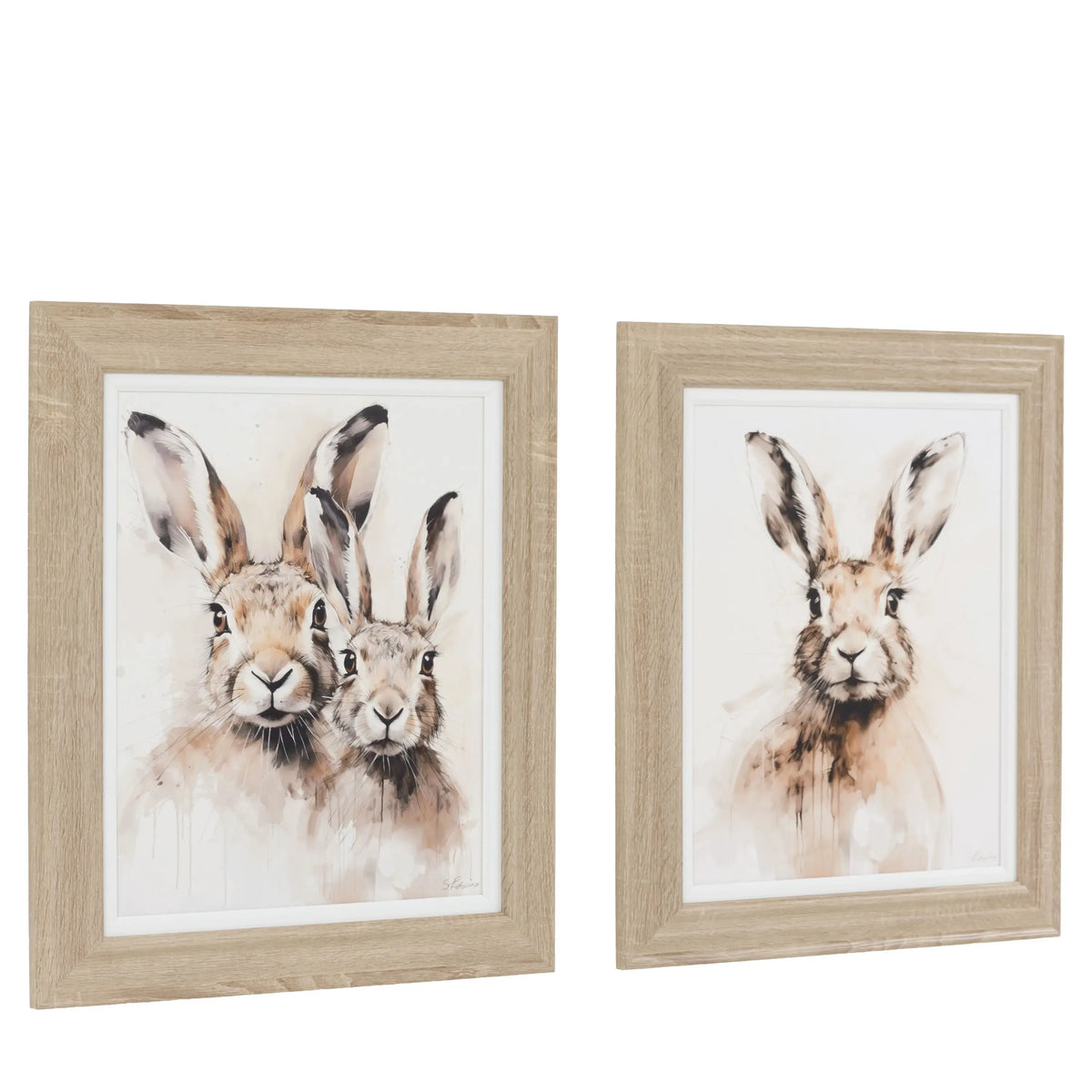 Bodhi Accessories Woodland Whiskers Framed Canvas Set of 2 House of Isabella UK