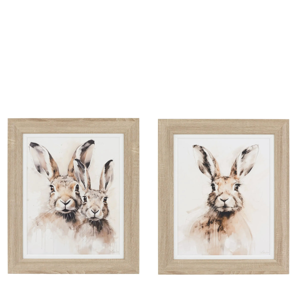 Bodhi Accessories Woodland Whiskers Framed Canvas Set of 2 House of Isabella UK