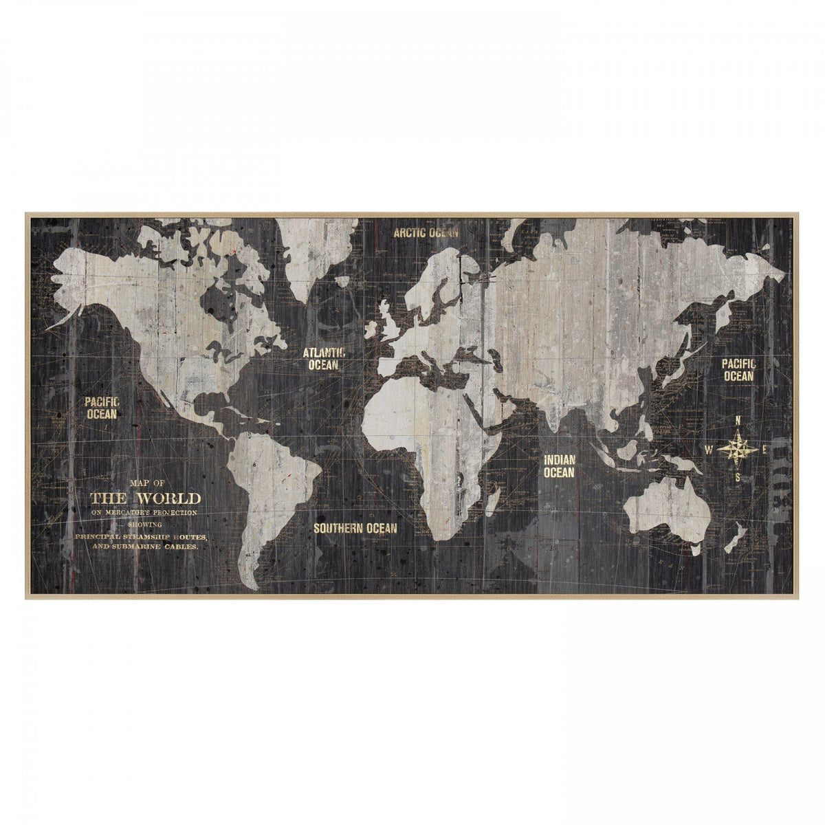 Bodhi Accessories World Traveller Map Framed Canvas House of Isabella UK