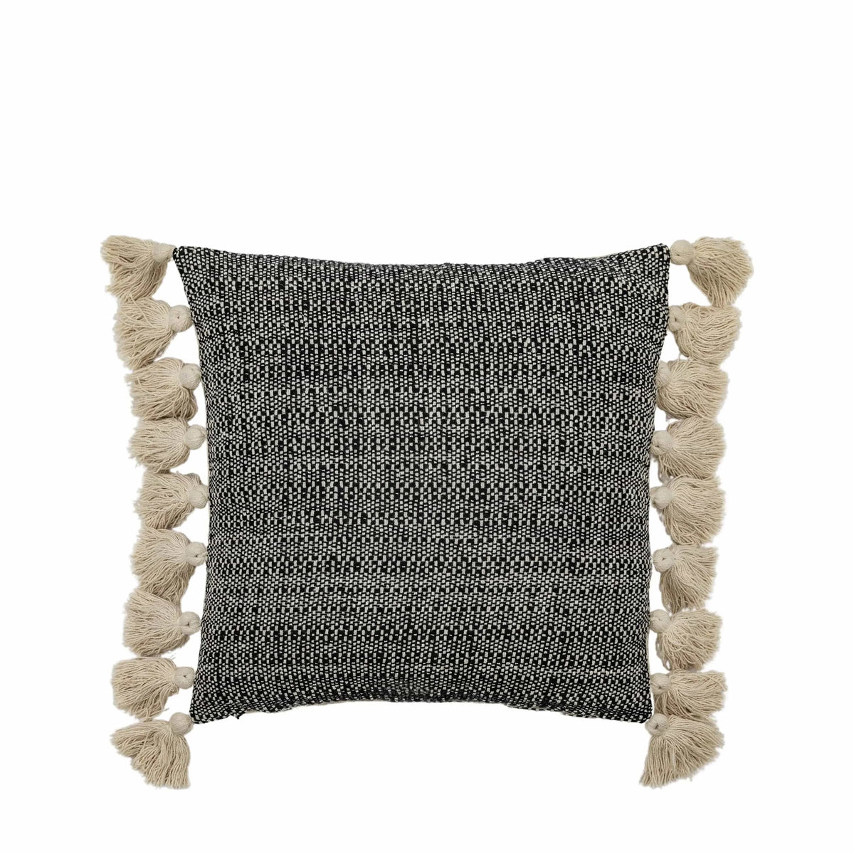 Bodhi Accessories Woven Cushion with Tassels Black House of Isabella UK