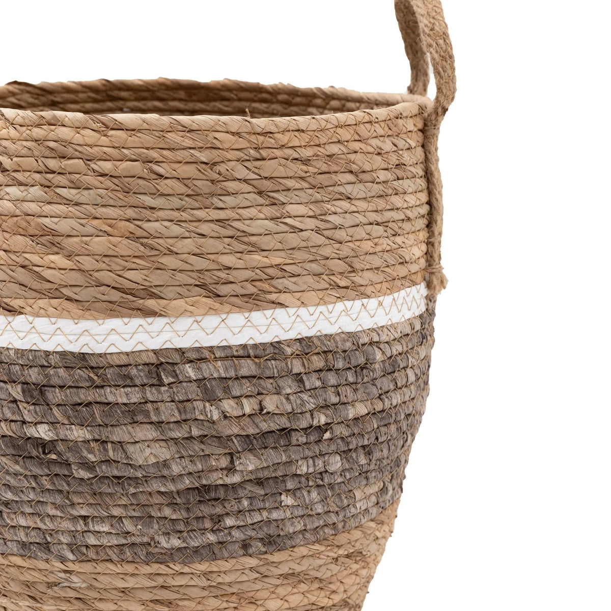 Bodhi Accessories Woven Storage Basket Contrast Stripe Set of 2 House of Isabella UK