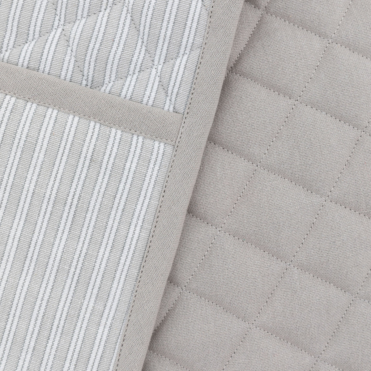 Bodhi Accessories Woven Striped Double Oven Glove Grey House of Isabella UK