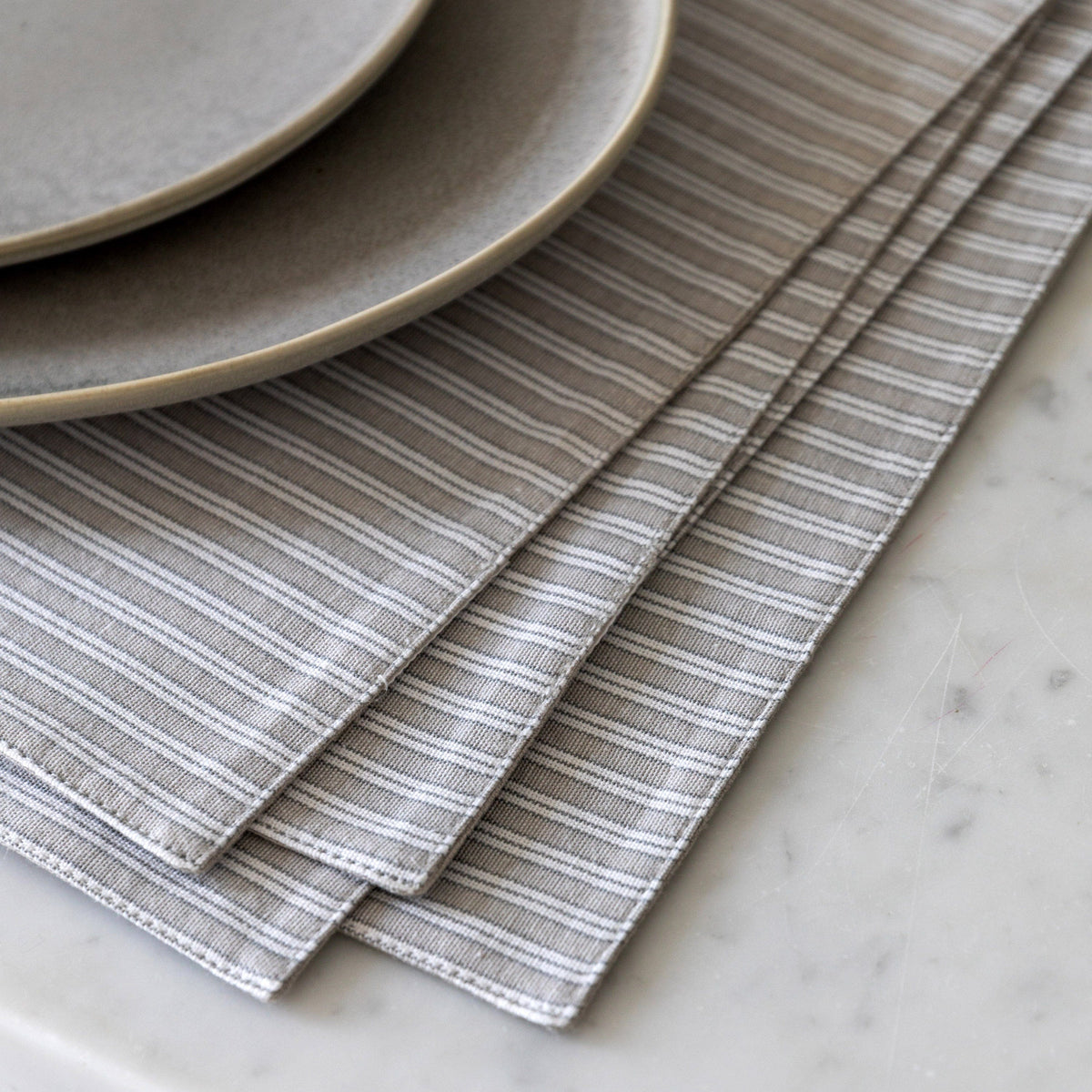 Bodhi Accessories Woven Striped Placemat Grey 4pk House of Isabella UK