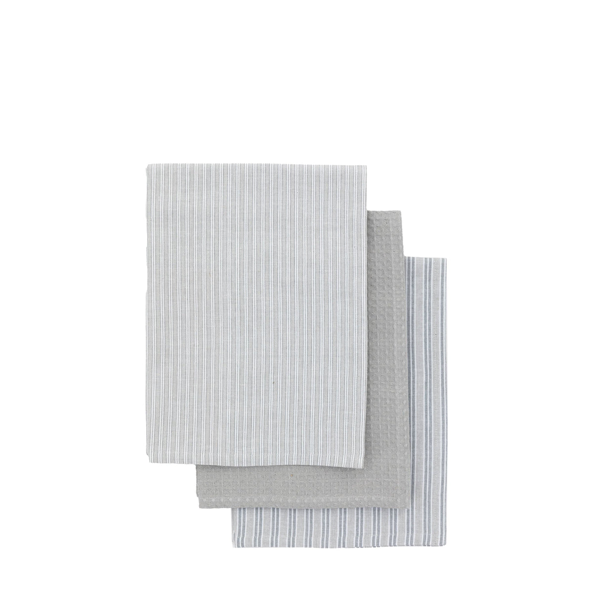 Bodhi Accessories Woven Striped Tea Towel Grey 3pk House of Isabella UK