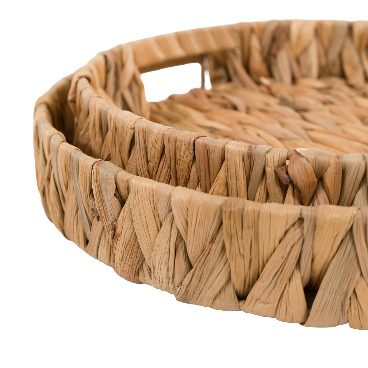 Bodhi Accessories Wye Woven Round Tray Natural Set of 2 House of Isabella UK