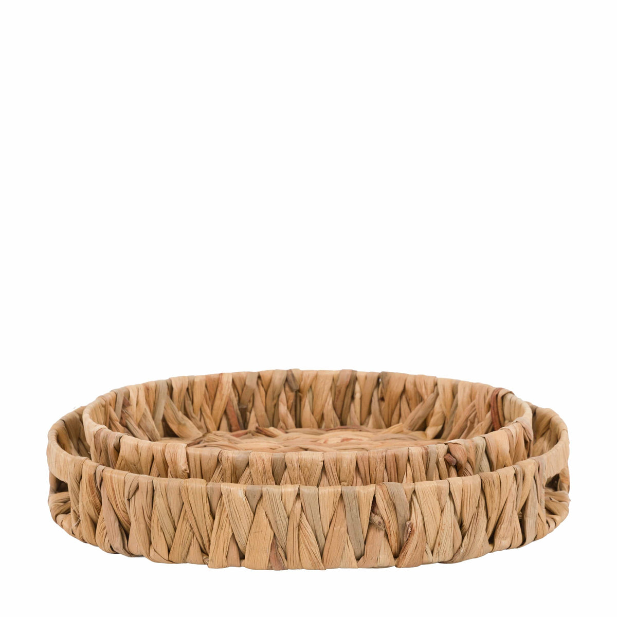 Bodhi Accessories Wye Woven Round Tray Natural Set of 2 House of Isabella UK
