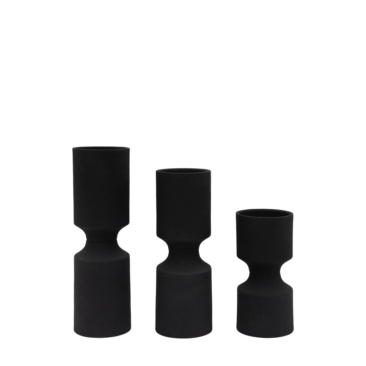 Bodhi Accessories Zila Black Candlestick Set of 3 House of Isabella UK