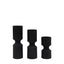 Bodhi Accessories Zila Black Candlestick Set of 3 House of Isabella UK
