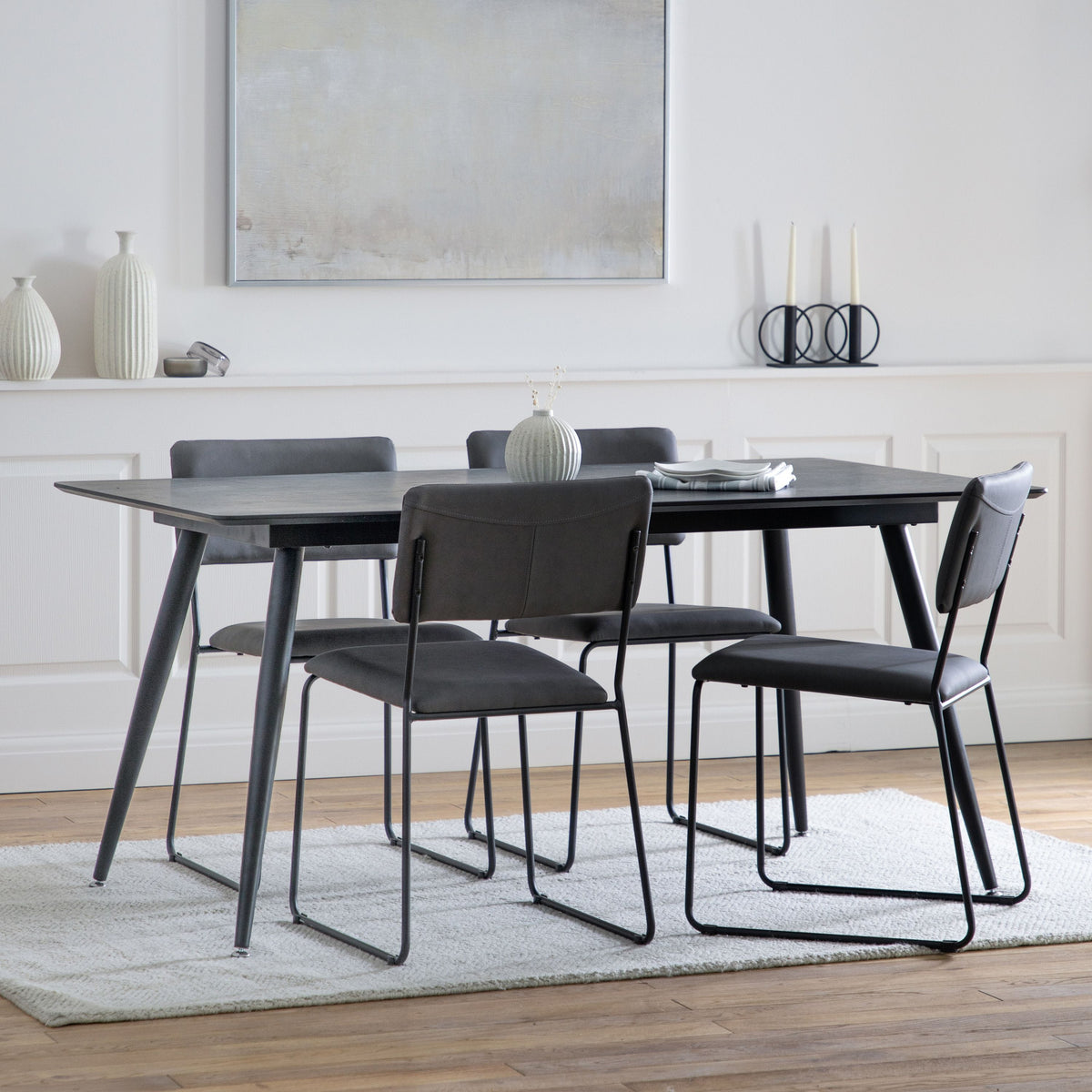 Askett Dining Table Black 1600x900x750mm.