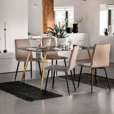 Bodhi Dining Burnrigg Dining Table - Black/Gold House of Isabella UK