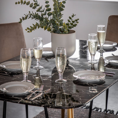 Bodhi Dining Burnrigg Dining Table - Black/Gold House of Isabella UK