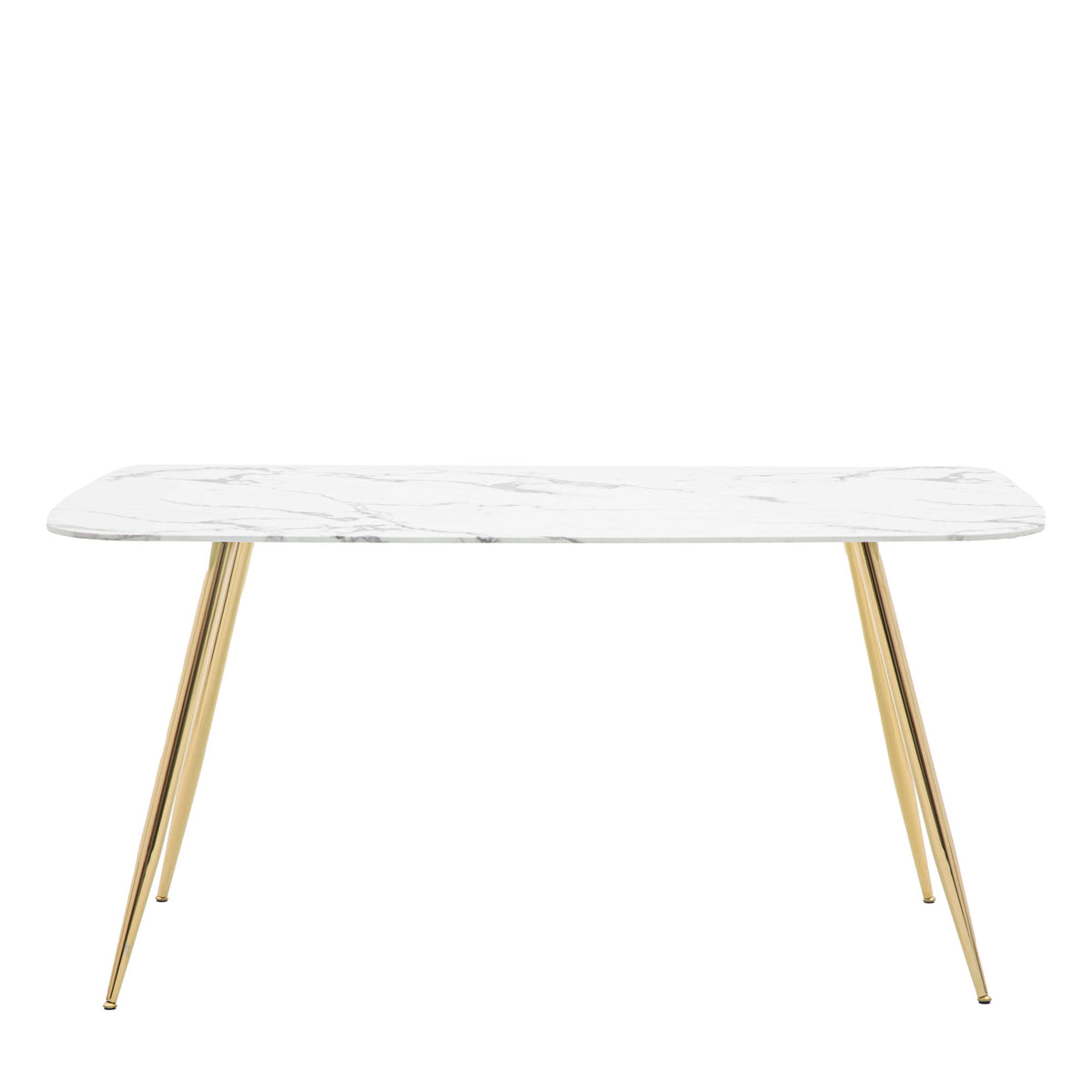 Burnrigg Dining Table - White/Gold.