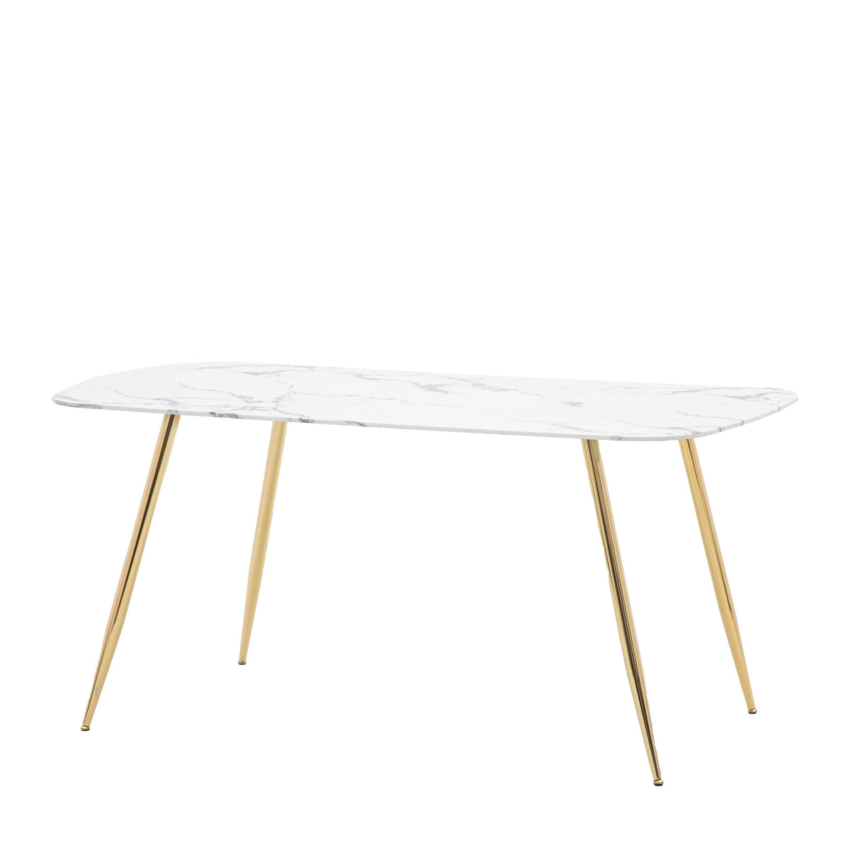 Burnrigg Dining Table - White/Gold.