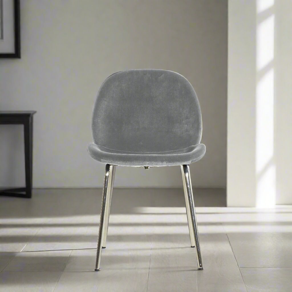Calenick Chair Light Grey Velvet (2pk).