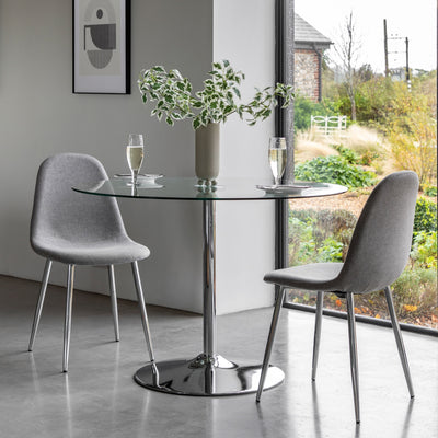 Bodhi Dining Ditcheat Dining Chair 2pk - Chrome/Grey House of Isabella UK