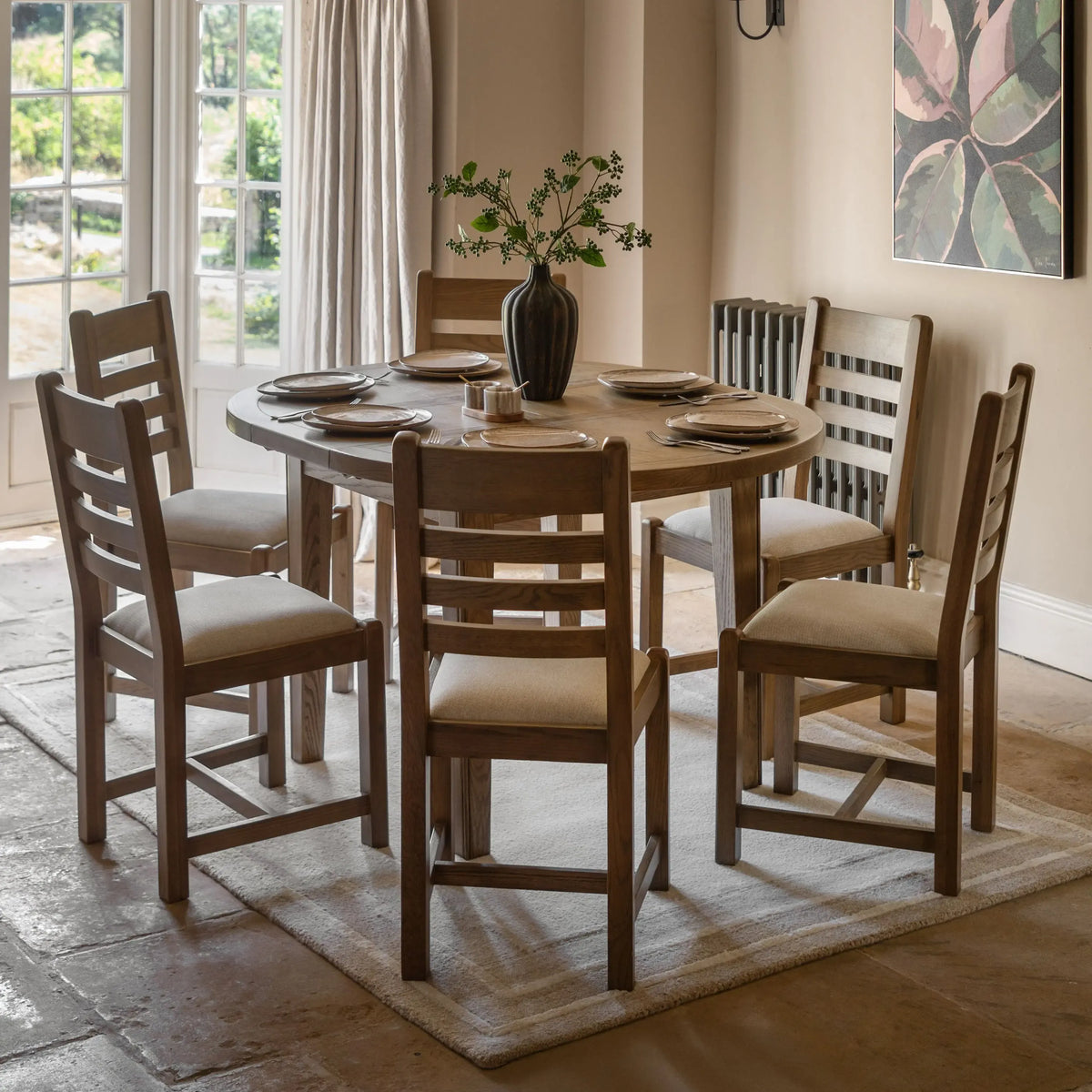 Bodhi Dining Hardwick Round Extending Dining Table House of Isabella UK