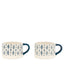 Bodhi Dining Ikat Diamond Print Mugs Blue 4pk House of Isabella UK