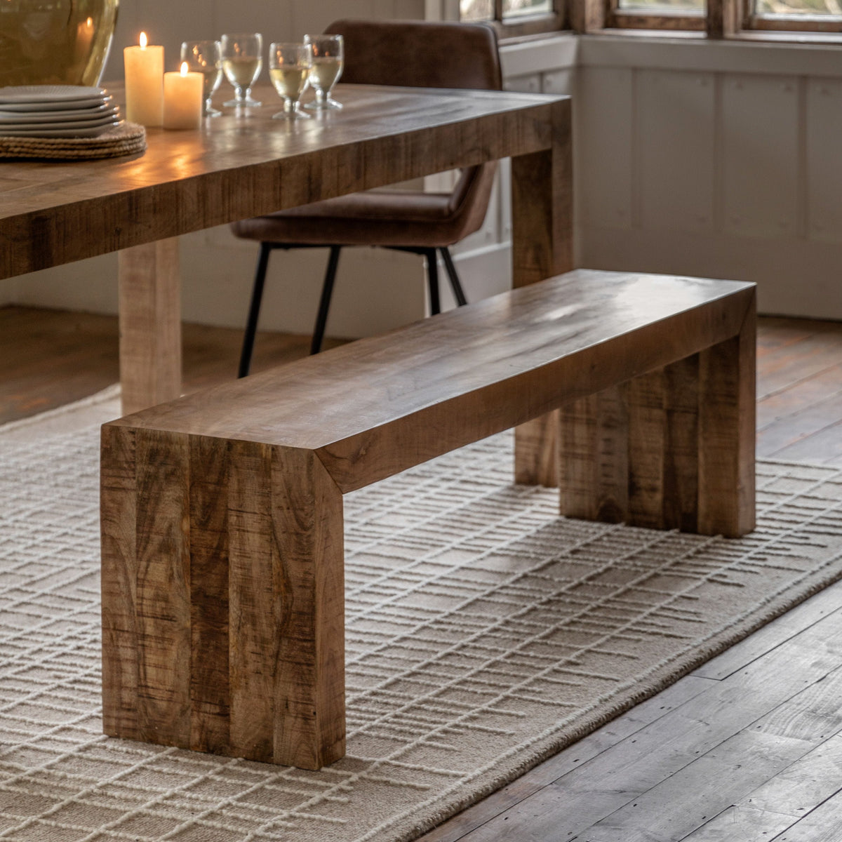 Bodhi Dining Iowa Dining Bench Natural House of Isabella UK