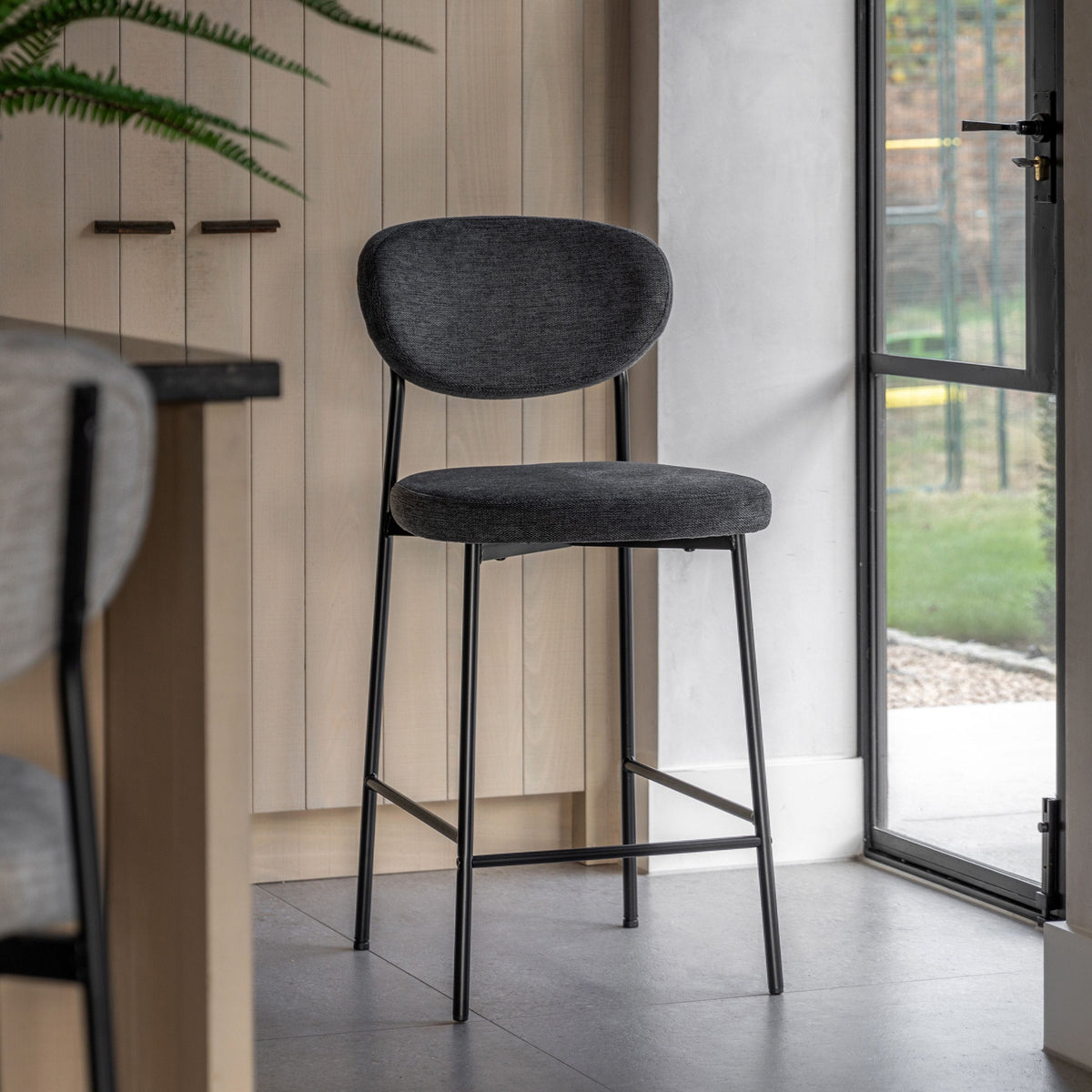 Bodhi Dining Moto Stool Charcoal 2pk House of Isabella UK