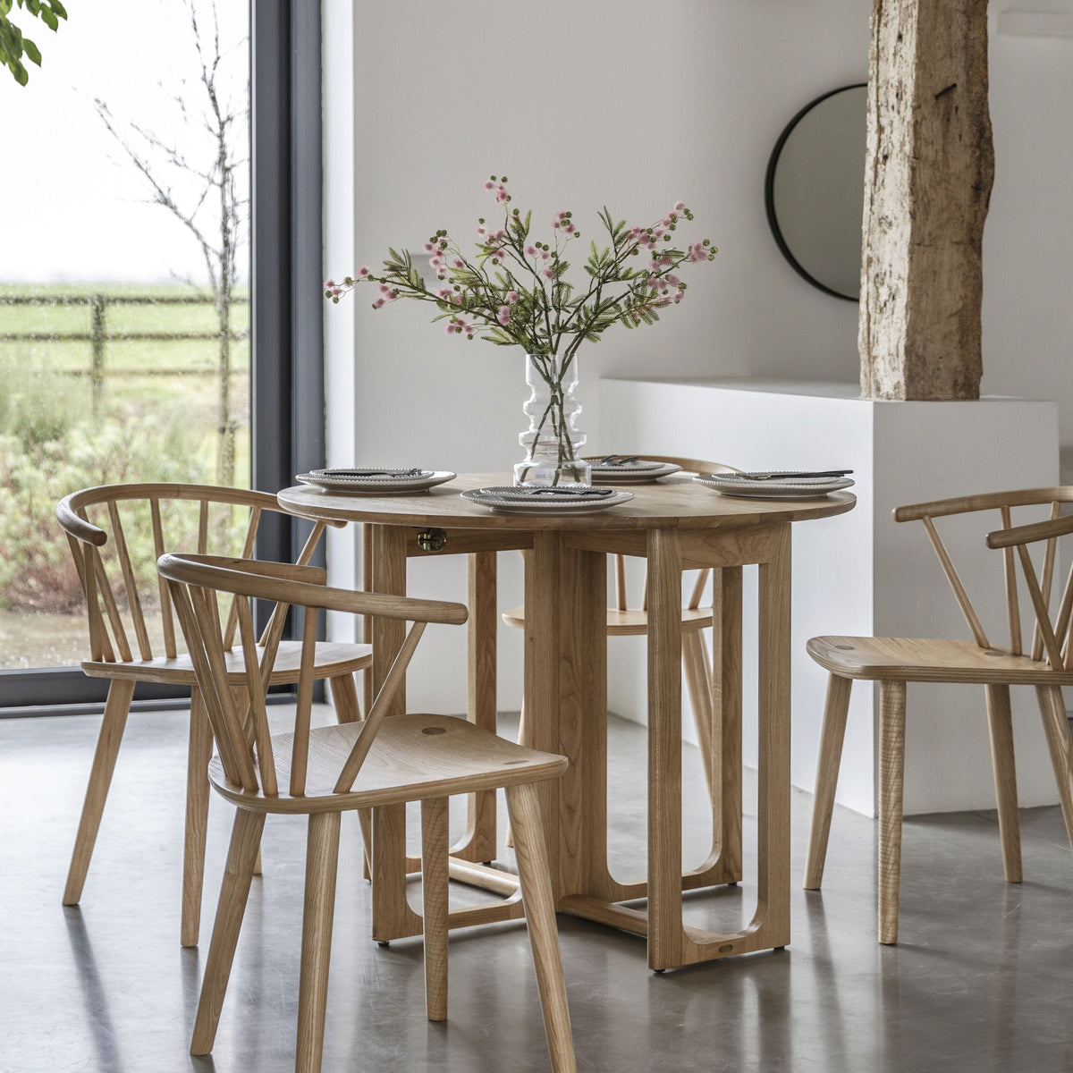 Payton Folding Dining Table Natural 1000x750x1000mm.