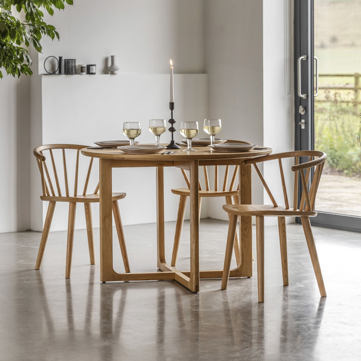 Payton Round Dining Table Natural 1100x1100x750mm.