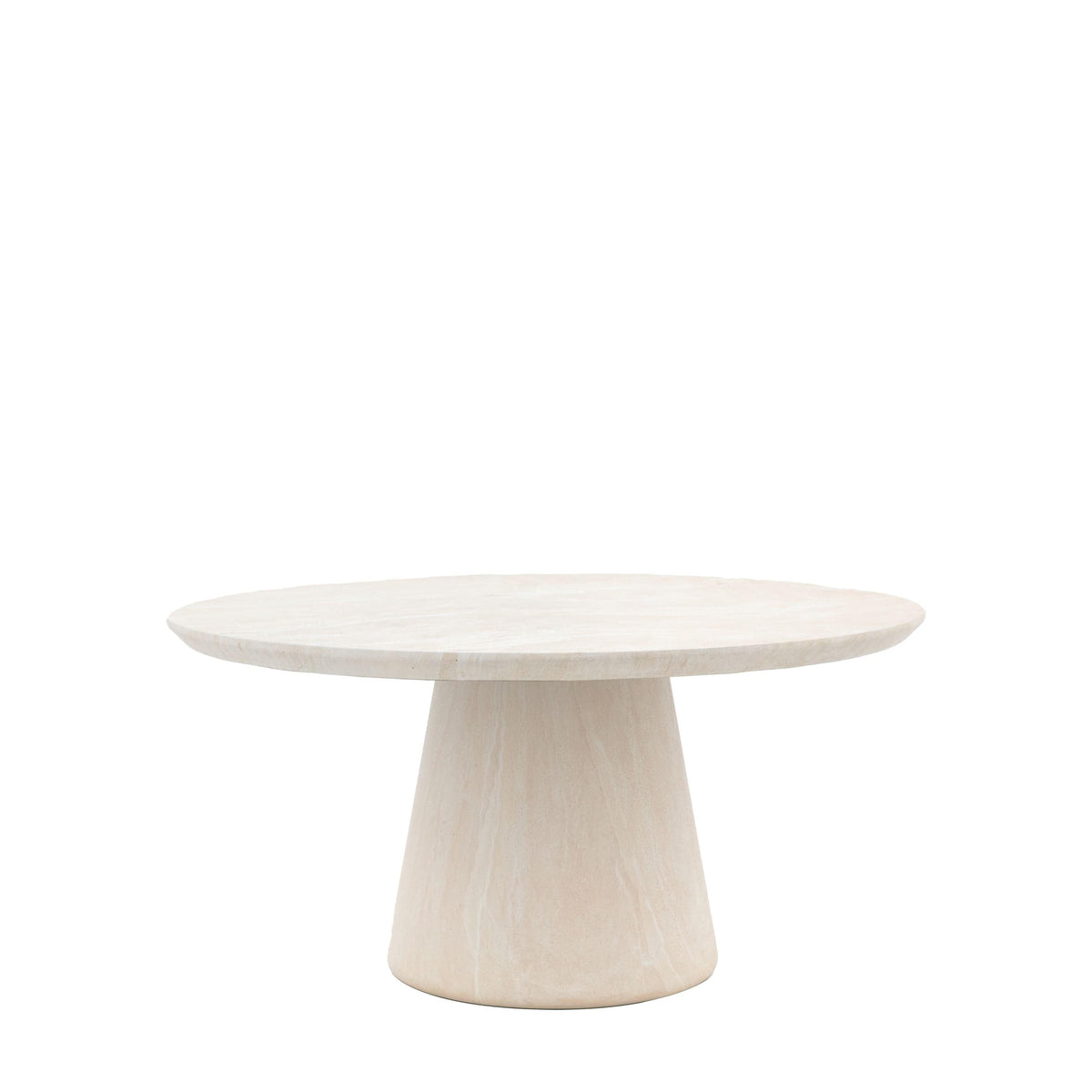 Bodhi Dining Pedra Round Dining Tble Travertine House of Isabella UK