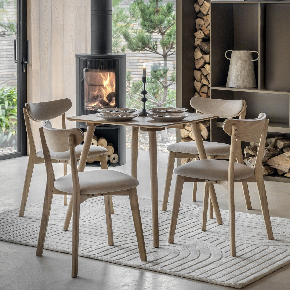 Tellisford Squre Dining Table Natural 770x750x770mm.