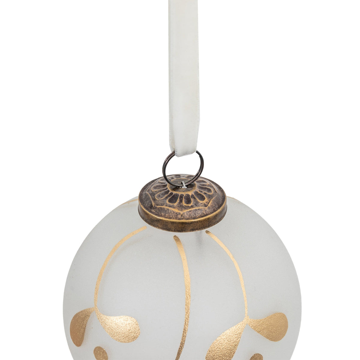 Bodhi Gifts & Hampers Mistel Baubles White Gold Set of 4 Large House of Isabella UK