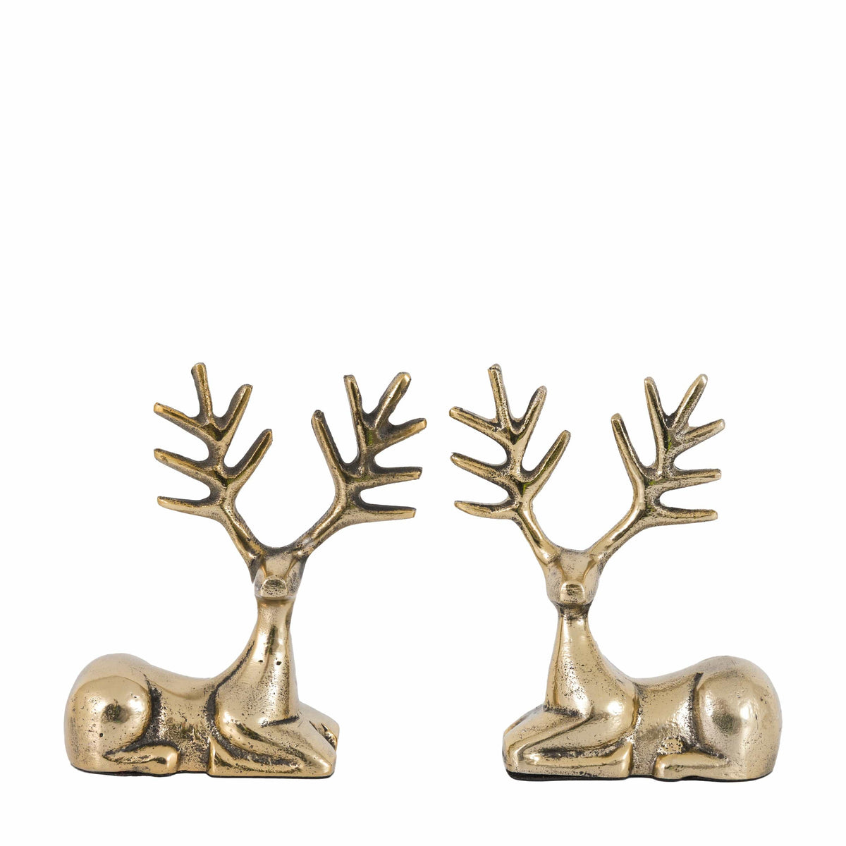 Bodhi Gifts & Hampers Stag Antique Gold Set of 2 Decorations House of Isabella UK