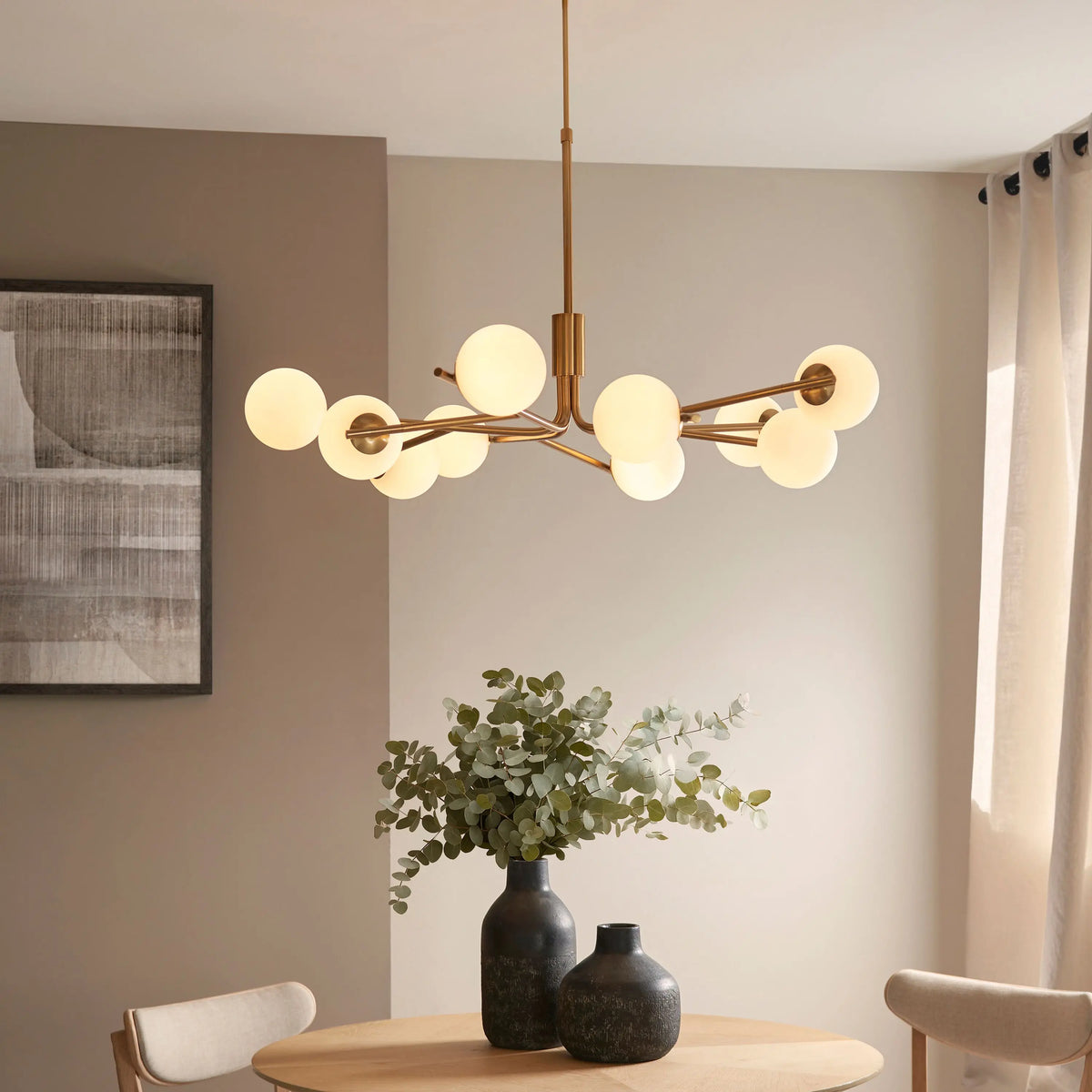 Bodhi Lighting Aaron 10 Pendant Light Brushed Aged Brass House of Isabella UK