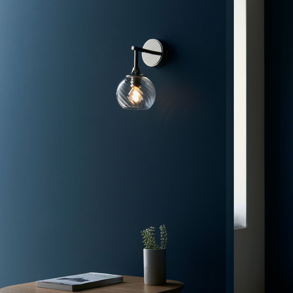 Allegra 1 Wall Light Bright Nickel.