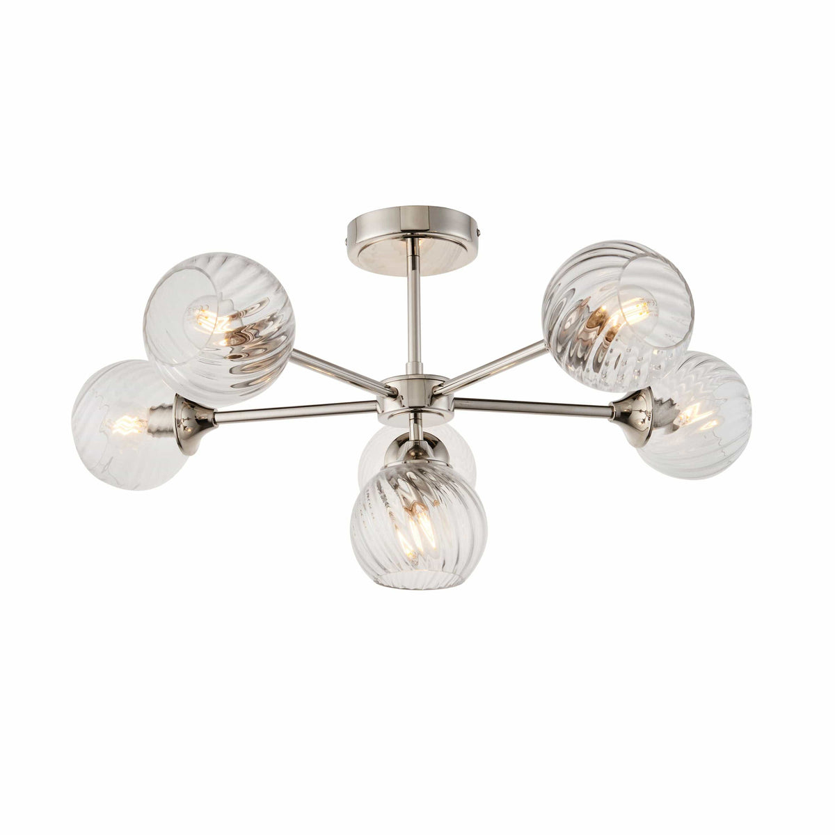 Allegra 6 Ceiling Light Bright Nickel.