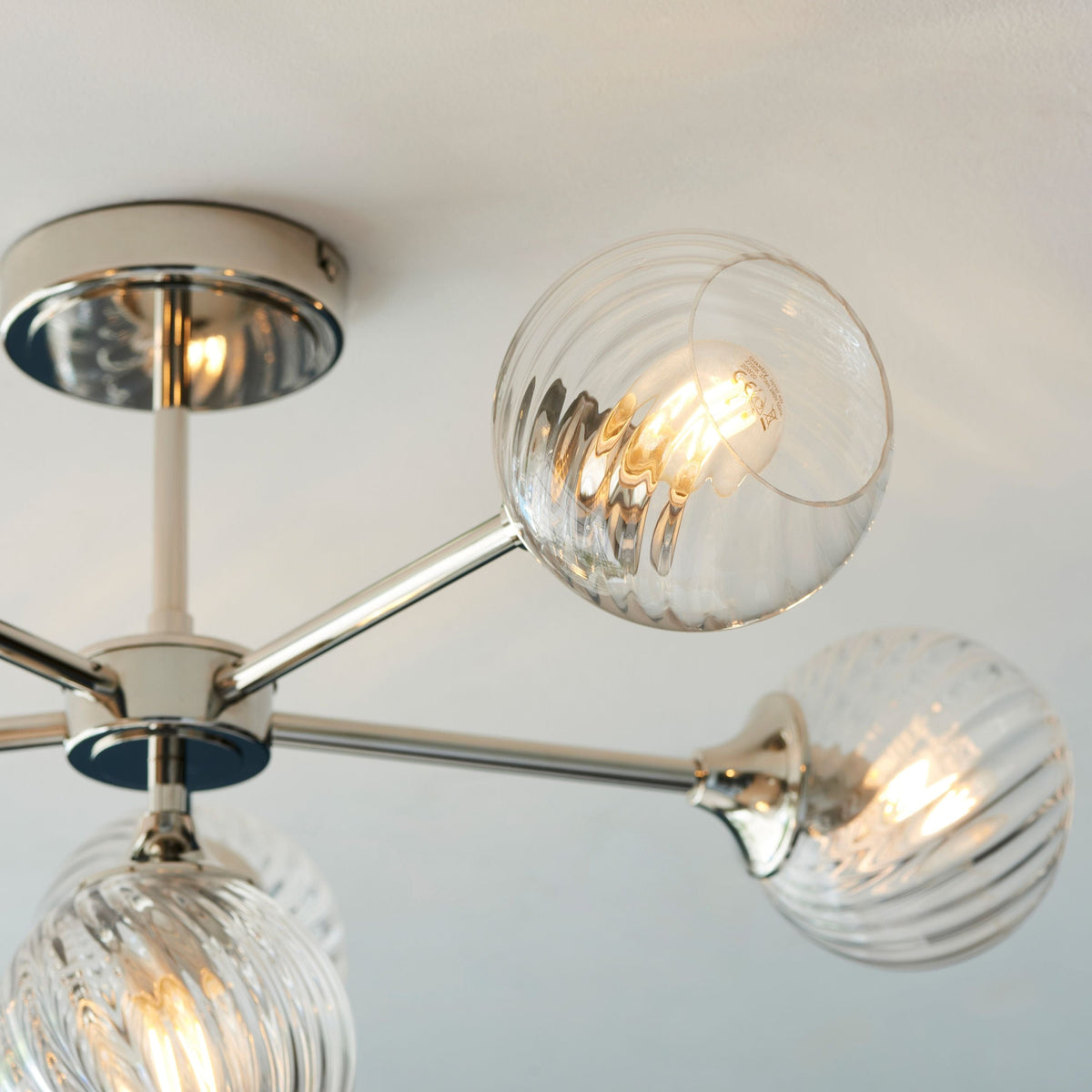 Allegra 6 Ceiling Light Bright Nickel.
